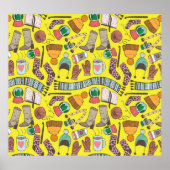 Mode: Doodle schetspatroon. Poster (Voorkant)