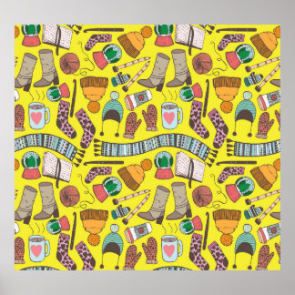 Mode: Doodle schetspatroon. Poster