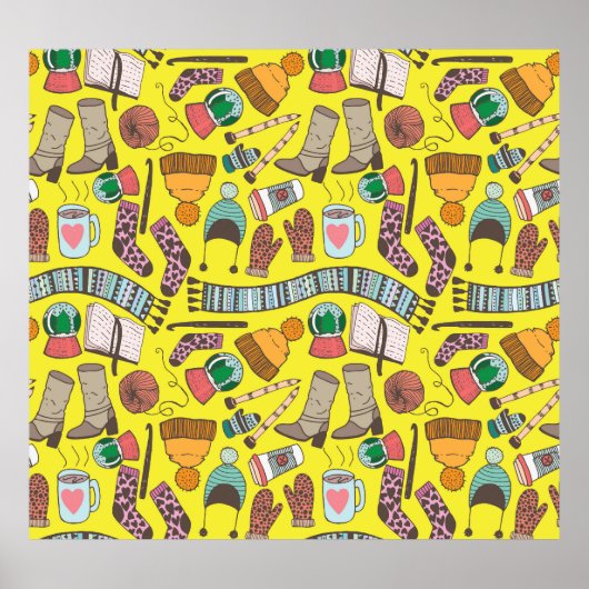 Mode: Doodle schetspatroon. Poster (Voorkant)