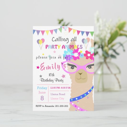 Mode drama llama kaart (Staand voorkant)