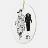  Mode Dress en Mannequin Keramisch Ornament (Links)