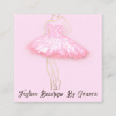 Mode Dress Logo QR Code Body Shape Dress Vierkante Visitekaartje (Voorkant)