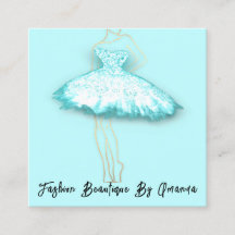 Mode Dress Logo QR-code Glitter Blue Dress Aqua