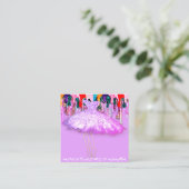 Mode Dress Logo QR Code Roze Glitter Drivers Vierkante Visitekaartje (Staand voorkant)