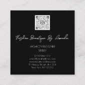 Mode Dress Logo QR-code Silver Grey Black White Vierkante Visitekaartje (Achterkant)