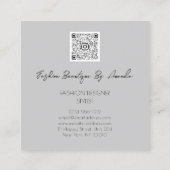 Mode Dress Logo QR-code Silver Grey Gold Body Vierkante Visitekaartje (Achterkant)