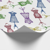 Mode Dress Mannequins Glitter Cadeaupapier (Hoek)