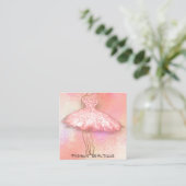 Mode Dress Pin Glass Logo QR Code Vierkante Visitekaartje (Staand voorkant)