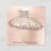 Mode Dress Roos Gold Logo QR Stylist Body Vierkante Visitekaartje (Voorkant)