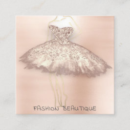 Mode Dress Roos Gold Logo QR Stylist Body Vierkante Visitekaartje