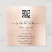 Mode Dress Roos Gold Logo QR Stylist Body Vierkante Visitekaartje (Achterkant)