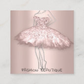 Mode Dress Silver Blush Logo QR Stylist Body Vierkante Visitekaartje (Voorkant)
