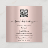 Mode Dress Silver Blush Logo QR Stylist Body Vierkante Visitekaartje (Achterkant)
