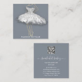 Mode Dress Smoky Logo QR Stylist Body Boutique Vierkante Visitekaartje (Voorkant / Achterkant)