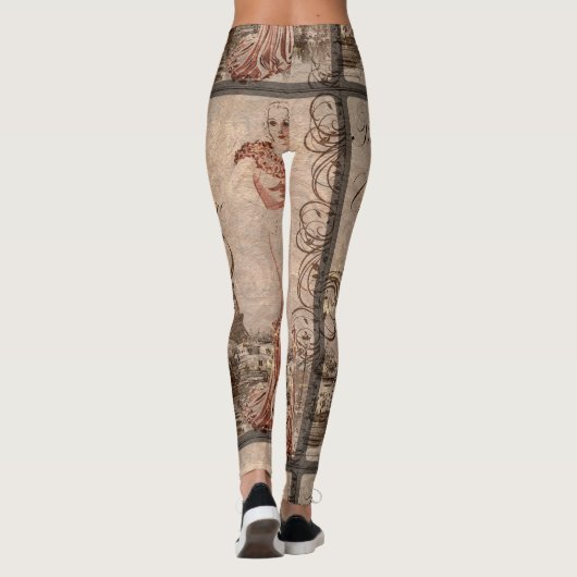 Mode Eiffel Tower Legging Parijs Couture Woman (Achterkant)