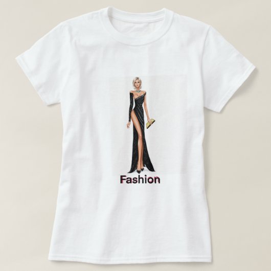 Mode Elegantie Illustratie T-shirt (Design voorkant)