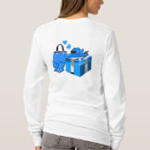 Mode Emoji in blauw maken met winkelen T-shirt (Achterkant)