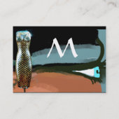 MODE EN BEAUTY ANTIEK EGYPTE-MONOGRAM blauw Visitekaartje (Achterkant)