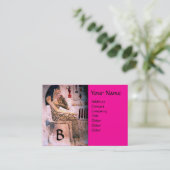 MODE EN BEAUTY ANTIEK EGYPTE MONOGRAM fuchsie Visitekaartje (Staand voorkant)