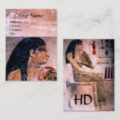 MODE EN BEAUTY ANTIEK EGYPTE MONOGRAM, roze Visitekaartje (Voorkant / Achterkant)