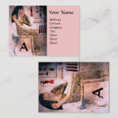 MODE EN BEAUTY ANTIEK EGYPTE MONOGRAM roze Visitekaartje (Voorkant / Achterkant)