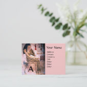 MODE EN BEAUTY ANTIEK EGYPTE MONOGRAM roze Visitekaartje (Staand voorkant)