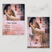 MODE EN BEAUTY ANTIEK EGYPTE MONOGRAM, roze Visitekaartje (Voorkant / Achterkant)