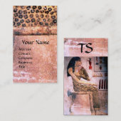 MODE EN BEAUTY ANTIEK EGYPTE MONOGRAM, roze Visitekaartje (Voorkant / Achterkant)