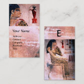 MODE EN BEAUTY ANTIEK EGYPTE MONOGRAM, roze Visitekaartje (Voorkant / Achterkant)