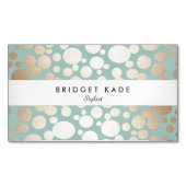 Mode en Beauty Goud Turquoise Gevlekt Patroon Visitekaartje Magneet (Voorkant)