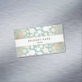 Mode en Beauty Goud Turquoise Gevlekt Patroon Visitekaartje Magneet (Voorbeeld)