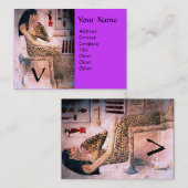 MODE EN BEAUTY VAN ANTIEK EGYPTE MONOGRAM violet Visitekaartje (Voorkant / Achterkant)