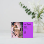 MODE EN BEAUTY VAN ANTIEK EGYPTE MONOGRAM violet Visitekaartje (Staand voorkant)