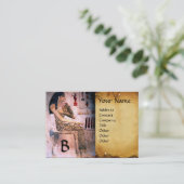 MODE- en beendermeel/ANTIEK EGYPTE MONOGRAM-perkam Visitekaartje (Staand voorkant)