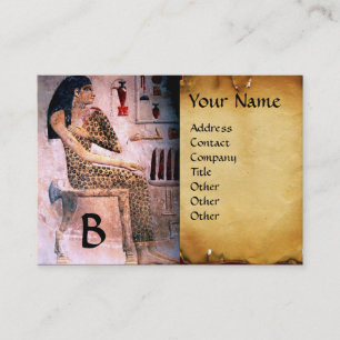 MODE- en beendermeel/ANTIEK EGYPTE MONOGRAM-perkam Visitekaartje