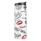 Mode en glamour in Parijs, naadloos patroon Thermosbeker (Gedraaid links)