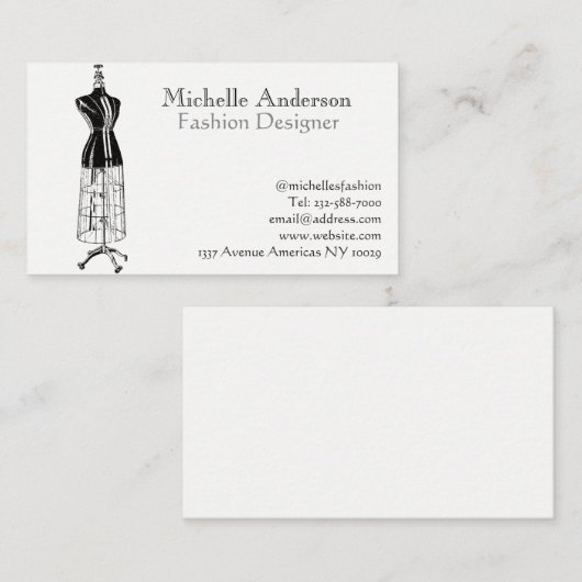 Mode en kleding visitekaartje (Voorkant / Achterkant)
