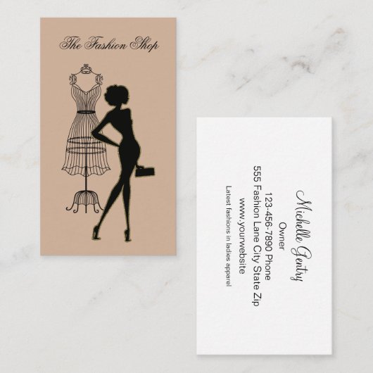 Mode en stijl visitekaartje (Voorkant / Achterkant)