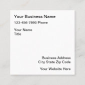 Mode- en winkelcontainer vierkante visitekaartje (Achterkant)