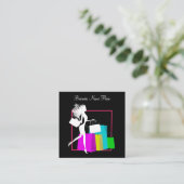 Mode- en winkelcontainer vierkante visitekaartje (Staand voorkant)