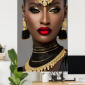 Mode Exotic African gold Black juwelier Poster (Thuiskantoor)