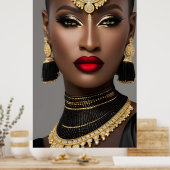 Mode Exotic African gold Black juwelier Poster (Keuken)
