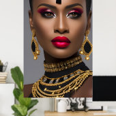Mode Exotic African gold diamant Black jewel Poster (Thuiskantoor)
