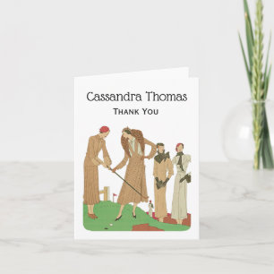 mode Fashionable Dames die Golf spelen Bedankkaart