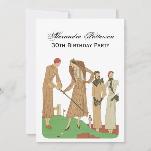 mode Fashionable Dames die Golf spelen Kaart (Voorkant)