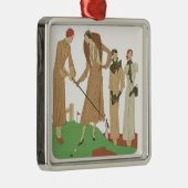 mode Fashionable Dames die Golf spelen Metalen Ornament (Rechts)