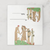 mode Fashionable Dames die Golf spelen Plaatskaartje (Buitenkant ongevouwen)