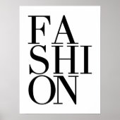 Mode fashionista, chique moderne zwart & wit kunst poster (Voorkant)