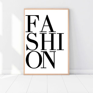 Mode fashionista, chique moderne zwart & wit kunst poster