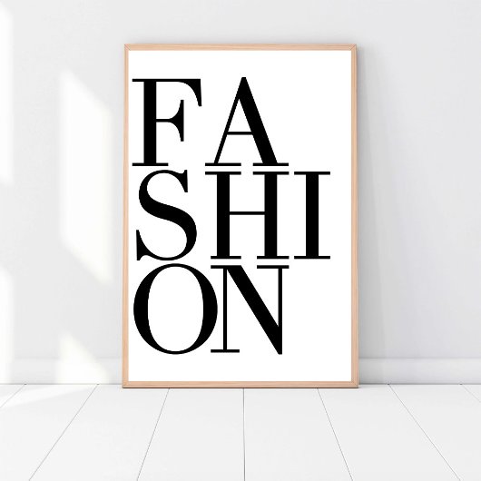 Mode fashionista, chique moderne zwart & wit kunst poster